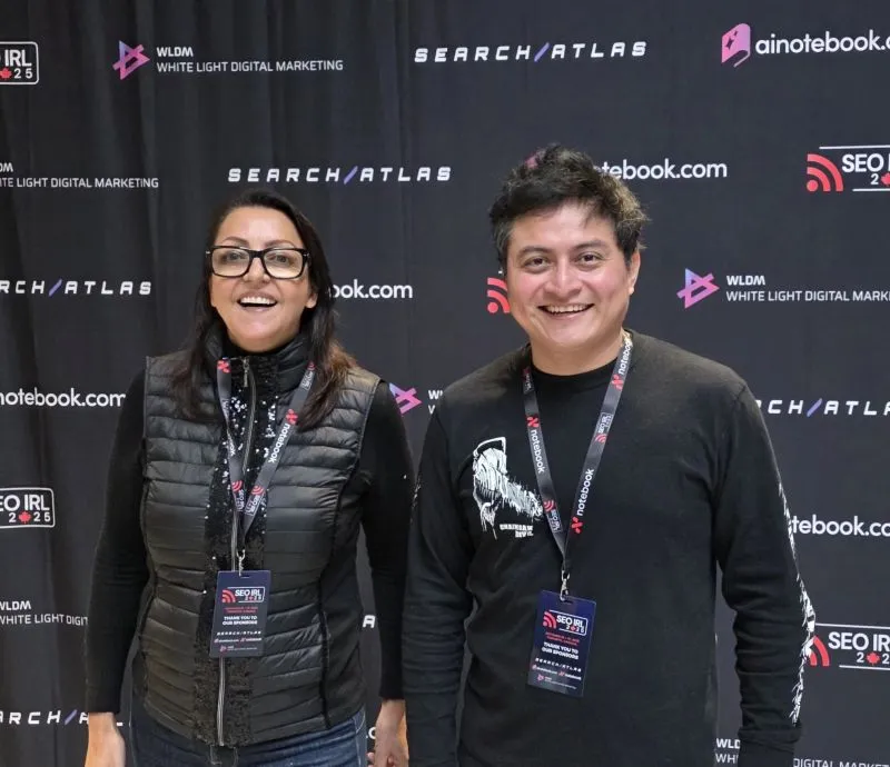 Data Insight founder Nicole Diena Dobernig and Head of Search & AI Strategy Nestor Vazquez at an iGaming industry marketing event
